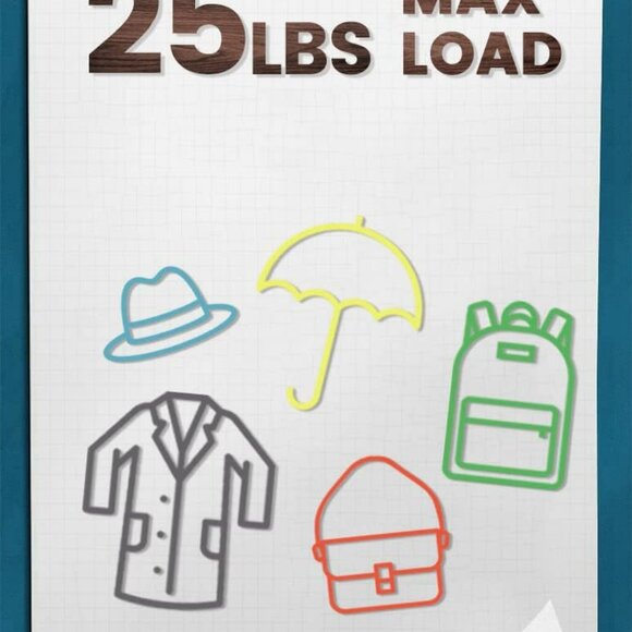 Wall Mounted Wood Hooks Real Walnut 4Pack - Picture 6 of 7